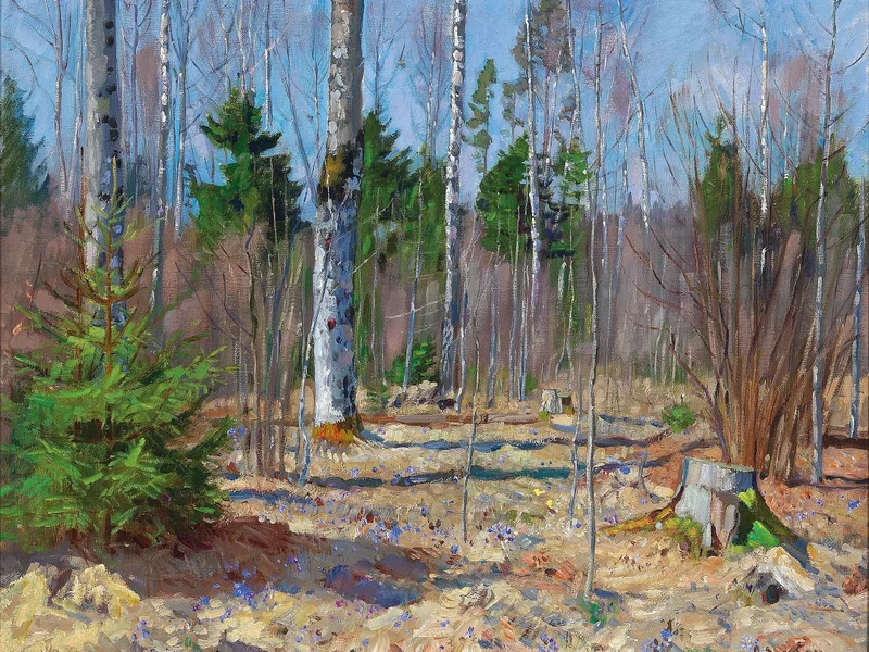 1873-Stanislav Yulianovich Zhukovsky - Giornata primaverile ai margini del bosco, 1927